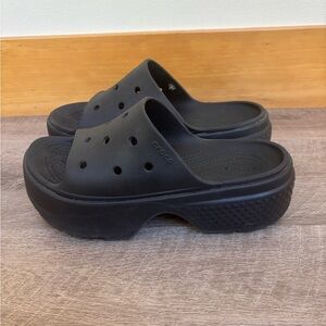 Crocs Women's Black Platform Slides